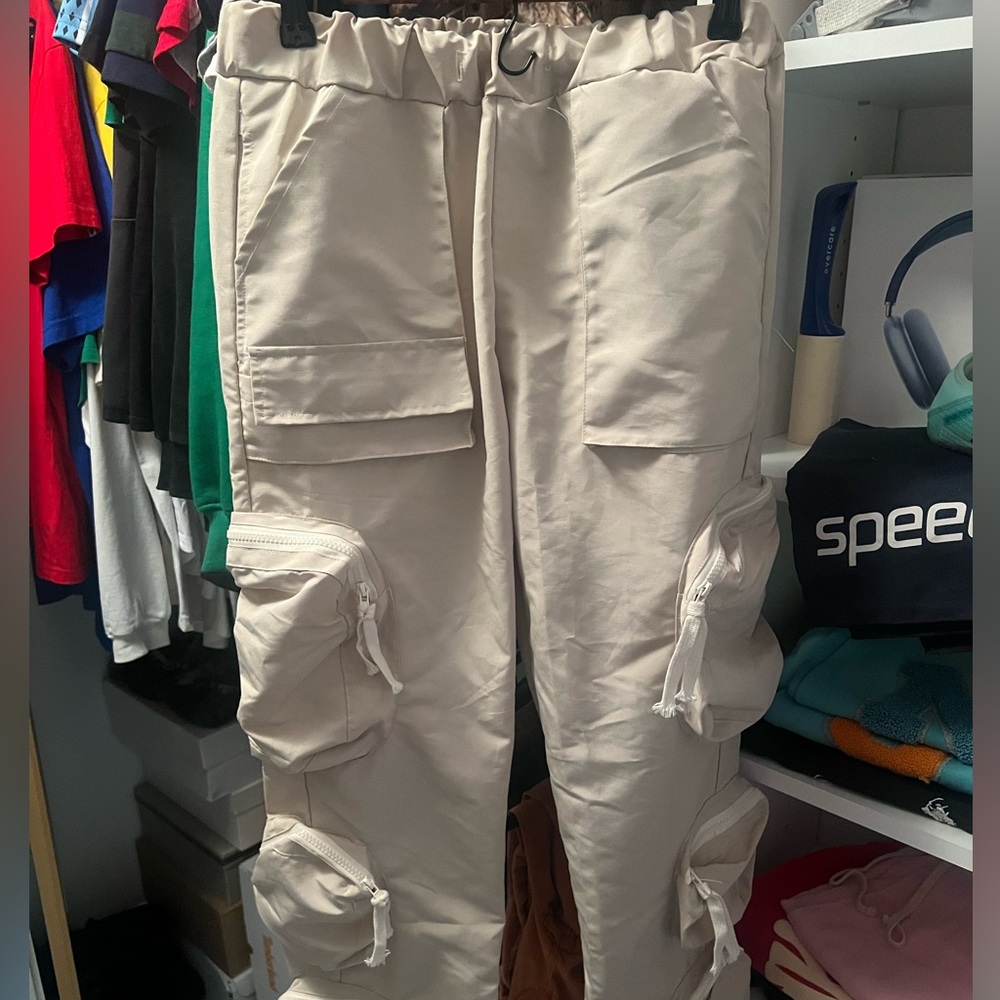 Travis Scott khaki multi pocket cargos